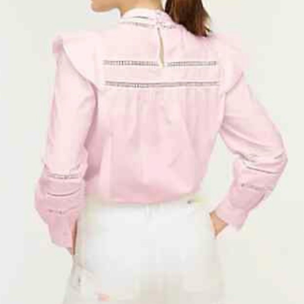 J.Crew Women’s Pink Ruffle Blouse - Picture 2 of 9